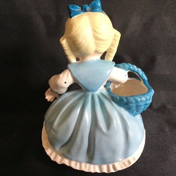 Vintage Ceramic Little Girl in Blue Vase / Planter - Picture 3 of 7